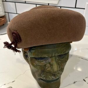 Vintage Evelyn Varon Ladies Hat Brown Wool 50’s 60’s